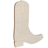 Unpainted Cowboy Boot Wood Shape Decor - 7.88 x 6.81 Inches - for Arts and Crafts Woodpile Fun!