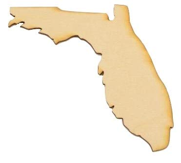 Florida State Wood Cutout (Small 5.5" x 5" (Package of 10), 1/4" Baltic Birch) - WoodArtSupply