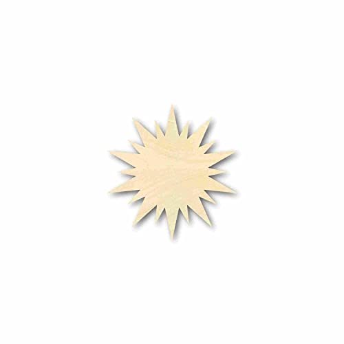 Unfinished Wood Sun Star Shape - Space - Nursery - Craft - up to 24" DIY 4" / 1/4" - WoodArtSupply