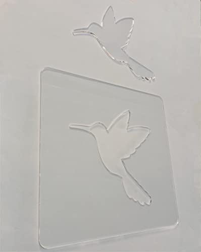 Humming Bird Template,Acrylic Router Template,Woodworking Router Template Tracing Guide (7.875"x 7.875") Yuxuanish