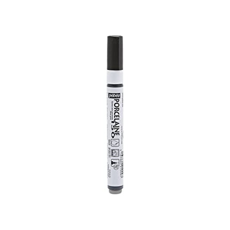 Pebeo Porcelaine 150, China Paint Fine Tip Marker - Anthracite Black (021009) Pebeo