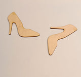 20pcs of High Heels Shaped Wood Cutouts,High Heel Shape,Wooden High Heel for Crafts and Decorations (4'') RUIXUAN