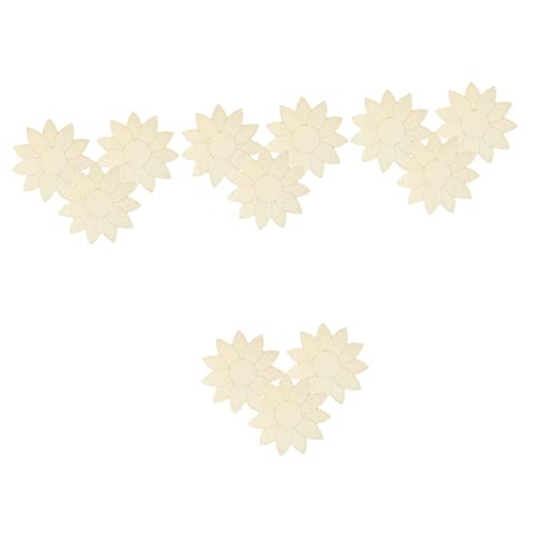 Operitacx 12 Pcs Sunflower Chips Flower Wood Shape Unfinished Wooden Sunflower Graffiti Sunflower Cutout Wood Sign House Accessories for Home Drawing Operitacx