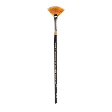 KINGART Premium Original Gold 9200-4 Fan Blender Series Artist Brush, Golden Taklon Synthetic Hair, Short Handle, for Acrylic, Watercolor, Oil and KINGART
