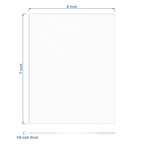 KAITELA 10 Pack Clear Acrylic Sheet 5" x 7" Cast Plexiglass Panel 1/8" Thick (3mm) Transparent Plastic Sheets for Sign, Craft, Display Projects, KAITELA