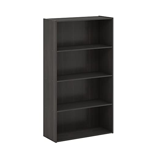 Furinno Pasir Espresso 4-Tier Bookshelf for Stylish Storage - WoodArtSupply