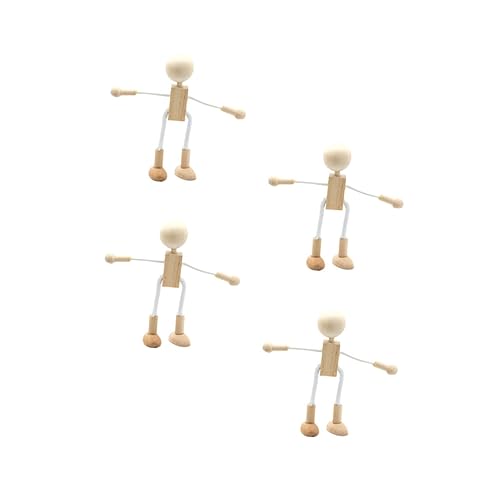 COHEALI 16 Pcs Painting Doll Figurine Wood Peg Dolls DIY Wood Toys Unfinished Robot Mannequin Unfinished Marionette Puppet DIY Peg Dolls Robots COHEALI