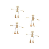 COHEALI 16 Pcs Painting Doll Figurine Wood Peg Dolls DIY Wood Toys Unfinished Robot Mannequin Unfinished Marionette Puppet DIY Peg Dolls Robots COHEALI