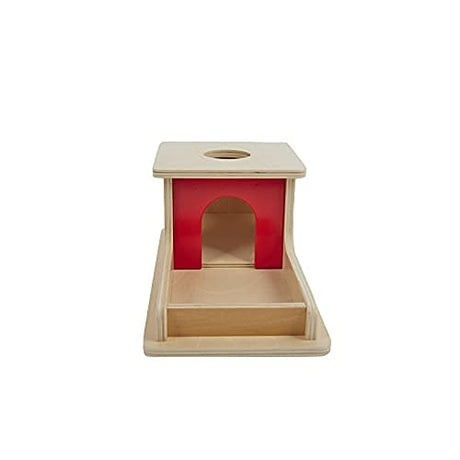 Adena Montessori Full Size Object Permanence Box with Tray Three Balls (Wood, Plastic,Knitted), Montessori Toys for Babies Infant 6-12 Month 1 Year Adena Montessori