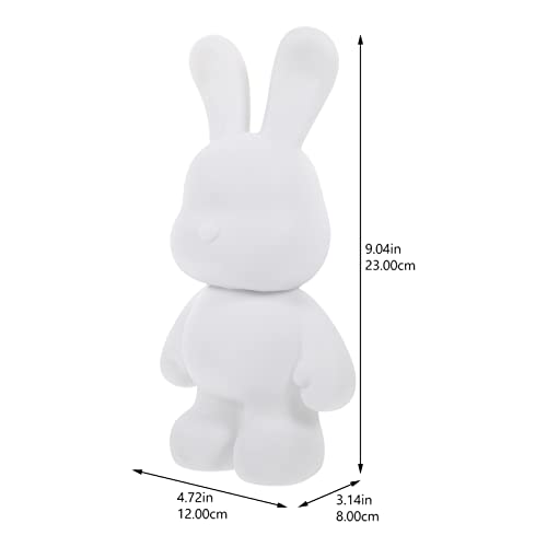 Zerodeko Piggy Banks Ceramic Piggy Bank 2pcs White Blank Piggy Bank Bunny Rabbit Coin Bank Unfinished Money Bank Unbreakable Money Saving Jar Pot for - WoodArtSupply