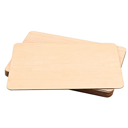Plywood Sheets for Crafts 14Pc Blank Unfinished Basswood Thin Rectangle  Wood Board Cutouts 2 Sizes 12Pc 6X4In 2Pc 12X8In