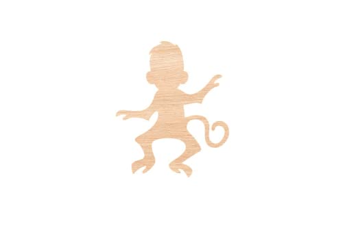 Unfinished Wood for Crafts - Wooden Monkey Silhoutte Cutout - Various Size, 1 Pcs - WoodArtSupply