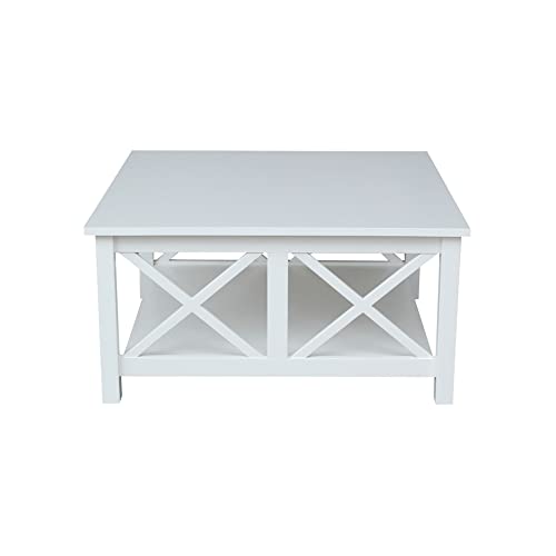 IC International Concepts Square Coffee Table, White - WoodArtSupply