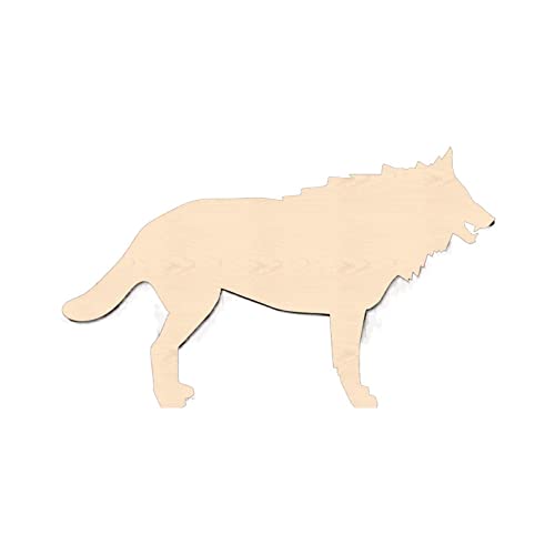 Wolf Wood Craft Unfinished Wooden Cutout Art DIY Wood Signs Inspirational Wall Plaque Retro Wall Art Hanging Decor for Laundry Room Bathroom Bedroom Arupkeer