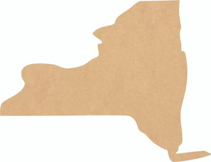 Wooden New York State 7 Inch Cutout, Unfinished Wood MDF Craft State Shape, Map Decoration - WoodArtSupply