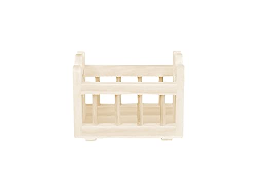 Craft Supply Dollhouse Baby Cradle Crib Miniature Unfinished Wood for Dollhouses, Displays, Crafting, & DIY - 3.3 x 2.5 Inches, Brown, Medium