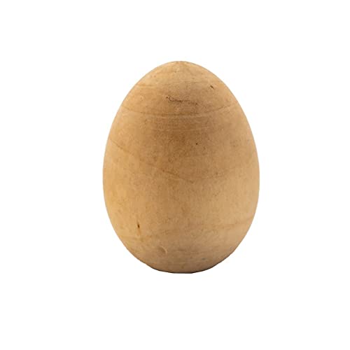 UUYYEO 10 Pcs Unpainted Wooden Eggs Unfinished Easter Wood Craft Eggs Flat Bottom Fake Eggs for Easter Small UUYYEO
