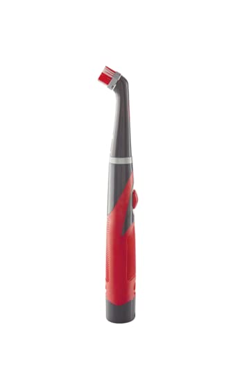 Rubbermaid Reveal Cordless Battery Power Scrubber, Gray/Red, Multi-Purpose Scrub Brush Cleaner for Grout/Tile/Bathroom/Shower/Bathtub, Water - WoodArtSupply