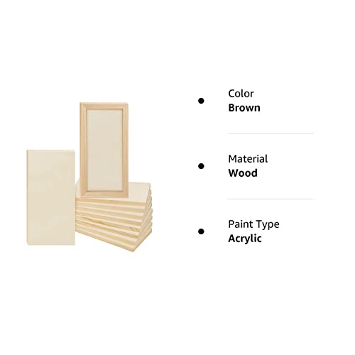 ADXCO 8 Pack Wood Panels 6 x 12 inch Wooden Canvas Board Unfinished Wooden Panel Boards for Painting, Arts, Pouring Use with Oils, Acrylics ADXCO
