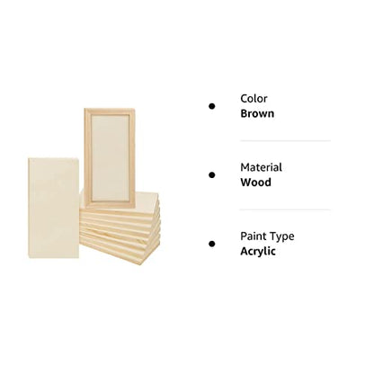 ADXCO 8 Pack Wood Panels 6 x 12 inch Wooden Canvas Board Unfinished Wooden Panel Boards for Painting, Arts, Pouring Use with Oils, Acrylics