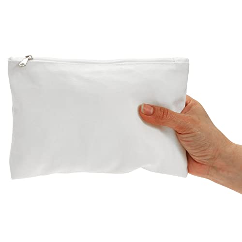 Bright Creations 6-Pack White Makeup Bag Set with Zipper, Customizable Canvas Pouches for DIY Arts and Crafts, Items to Tie-Dye for Cosmetic Items, Bright Creations