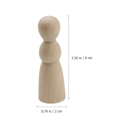 Operitacx 10pcs Unfinished Wood Peg Dolls Little Wooden Peg People Decorative Wood Doll DIY Painting Dolls for Peg People Crafts and Small World Play Operitacx