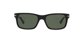 Persol PO3048S Rectangular Sunglasses, Black/Green, 55 mm Persol