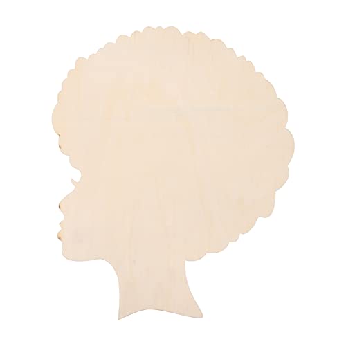 SEWACC Mother's Day Wood Chips DIY Ladies Gift Mother and Son Gifts Mother s Day Crafts Wreath African Girl Wooden Cutouts Girl Mom Gifts Wreath Head - WoodArtSupply