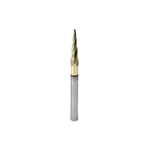 PANHAM 1/16 Inch Ball Nose Upcut CNC Spiral Router Bit 5.4 Degree Tapered Angle for 2D and 3D Wood Carving Solid Carbide ZRN Coating 4 Flutes,1/16"X PANHAM