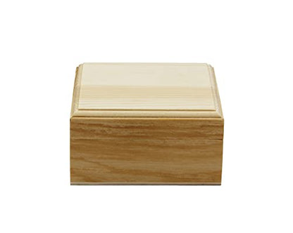 Creative Hobbies® Mini Wood Craft Box 3.5 Inch, Unfinished, Hinged Lid and Magnetic Closure - WoodArtSupply