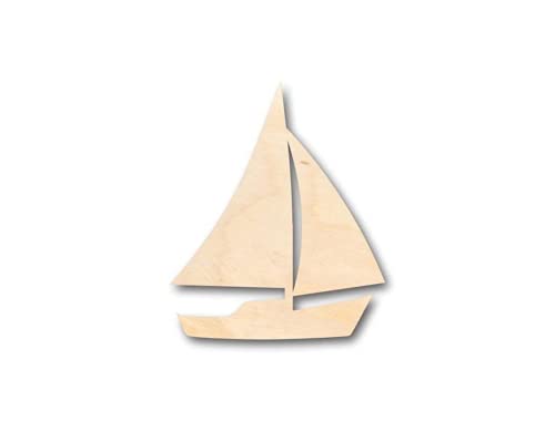 Unfinished Wood for Crafts - Wooden Sailboat Shape - Fishing - Ocean - Craft - Size Up to 24 Inch, 1/8 Inch Thichness