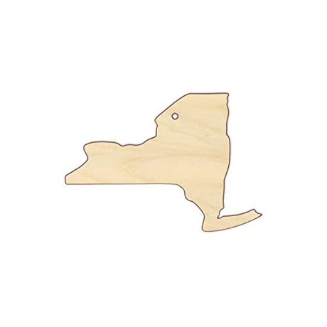 State of New York Wood Craft Unfinished Wooden Cutout Art DIY Wood Sign Inspirational Farmhouse Wall Plaque Rustic Home Decor for Bedroom Living Room WoodArtSupply