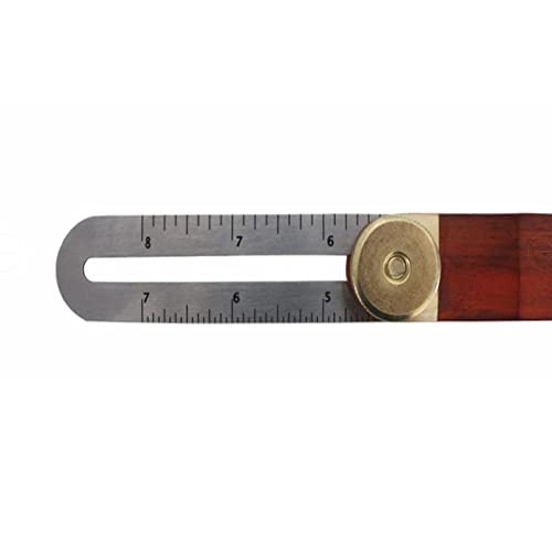 Sliding T-Bevel Gauge - T-Bevel with Stainless Steel Rule, Woodworking T Bevel Angle Finder with Hardwood Handle, Inches/Metric Marks