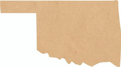 Wooden Oklahoma State Blank 6 Inch Shape, Unfinished MDF Craft State Paintable Cutout, DIY