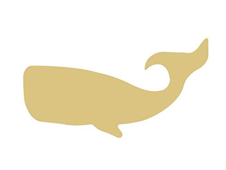 Whale Cutout Unfinished Wood Ocean Nautical Animal Vacation Summer MDF Shape Canvas Style 1 (6") Diverse Woodworking