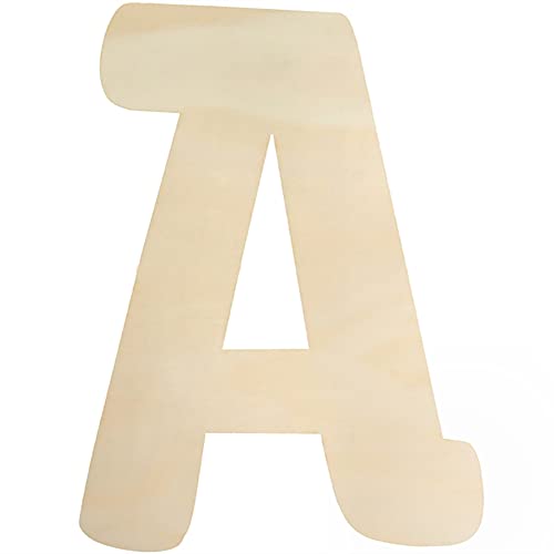 Wooden Letters A Large Wooden Letters 12 Inch Unfinished Wood Letters for Wall Decor Crafts Blank Big Alphabet Board Painting Hanging Home Baby - WoodArtSupply