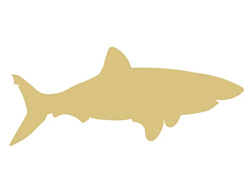 Shark Cutout Unfinished Wood Nautical Decor Door Hanger Ocean Beach House MDF Shaped Canvas Style 6