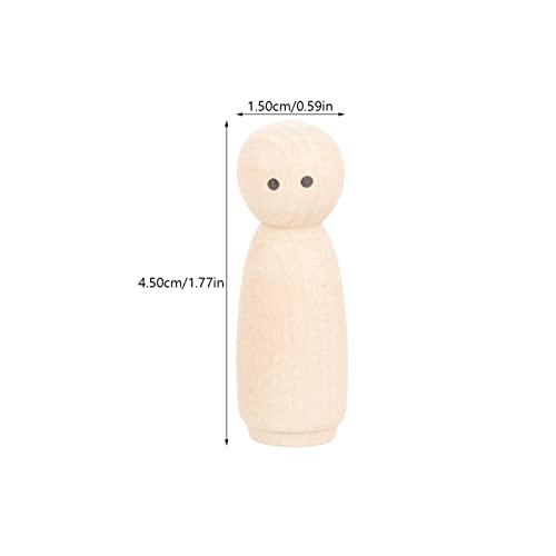 Tofficu 10pcs Wooden Peg Dolls Unfinished Wooden People Unpainted Puppet Blank Natural Wood Doll Marionette Bodies Miniature Family Figures for DIY Tofficu