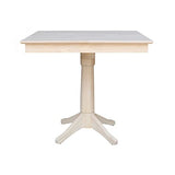 IC International Concepts Square Pedestal Dining Table, Unfinished IC International Concepts