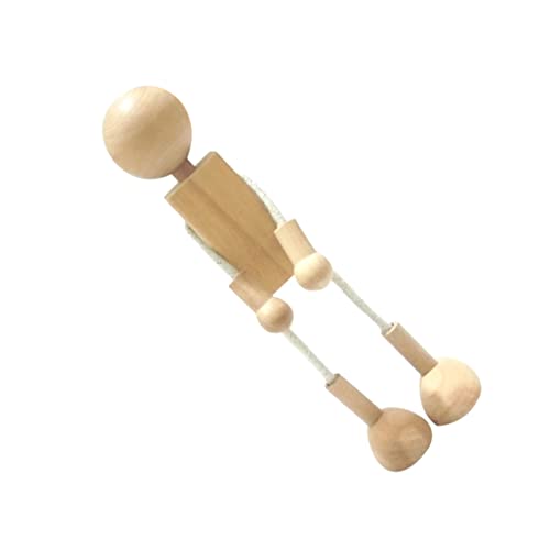 COHEALI 5pcs Toddler Dolls Unpainted Peg Doll Robot Blocks Kids Unfinished Wooden Figures Peg Dolls Painting Supplies for Kids Wooden Animal Shape COHEALI