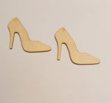 20pcs of High Heels Shaped Wood Cutouts,High Heel Shape,Wooden High Heel for Crafts and Decorations (4'') RUIXUAN