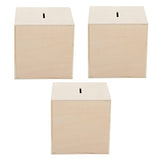 Toyvian 3Pcs DIY Unfinished Wooden Piggy Bank Wood Coin Bank Wood Change Box Paint Decorate Assembly Box Craft Kits for Kids Adult Gift Table Toyvian