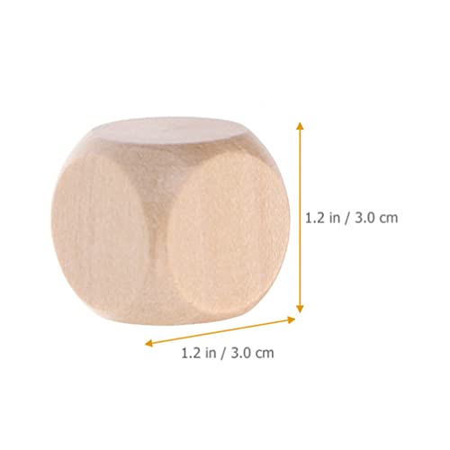 EXCEART 20Pcs Unfinished Wooden Dice Blank Square Blocks 6 Sided Wood Cubes DIY Bachelor Party Game Dice Small Wood Cubes with Rounded Corners for