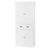 VINGLI 72-Inch White Storage Cabinets with Drawers, Freestanding Pantry Cabinets with Doors and Shelves Adjustable, Wood Farmhouse Kitchen Pantry VINGLI