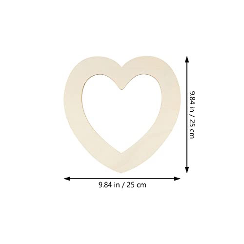 Healifty 4pcs Hollow Heart Wood Piece DIY Ornament Unfinished Heart Ornament Valentines Day Wood Heart Wood Heart Slices Wood Paint Heart Wedding Healifty