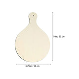 TEHAUX 4pcs Wood Craft Cutting Board Unfinished Mini Wooden Cutting Board DIY Blank Paddle with Handle Round Serving Board Chopping Board for TEHAUX