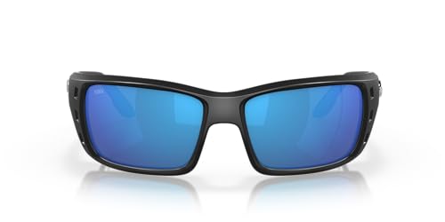 Costa Del Mar Men's Permit Polarized Rectangular Sunglasses, Matte Black/Grey Blue Mirrored Polarized-580G, 62 mm Costa Del Mar