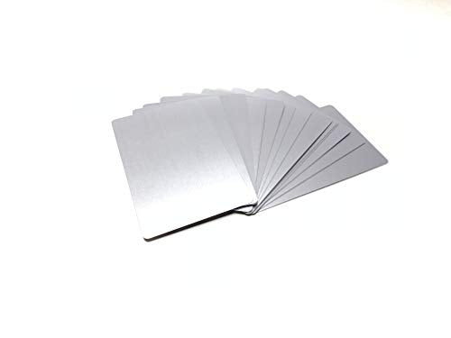 Malayan - 50 PACK Aluminum Business Card Blanks - Laser Engraver and CNC Engraving Color Options Available (Silver)