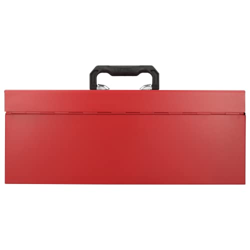 URREA Storage Box - Heavy Duty 20" x 7" x 7" Metal Tool Box with Chrome Plated Metallic Latch & Durable PVC Handle - D5 Urrea