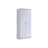 HODEDAH IMPORT Hodedah 2-Door Armoire with 4-Shelves Wardrobe, 17"D x 31.5"W x 73"H, White Hodedah